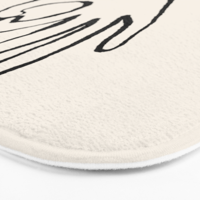 OK sign hand black and white hand drawing Bath Mat Gallery Image 3
