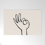 OK sign hand black and white hand drawing Welcome Mat Gallery Image 1