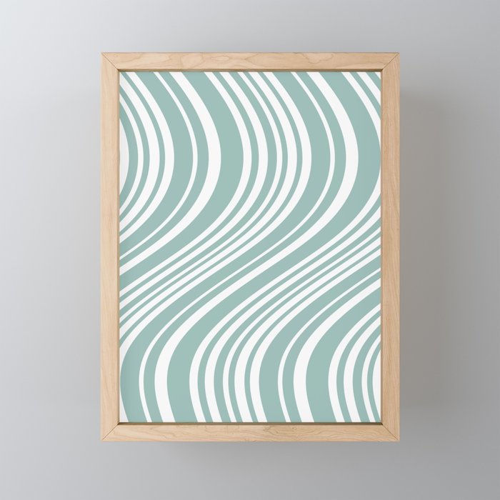 Wavy Stripes XXXVII - Sage Green Mini Art Print Gallery Image 1