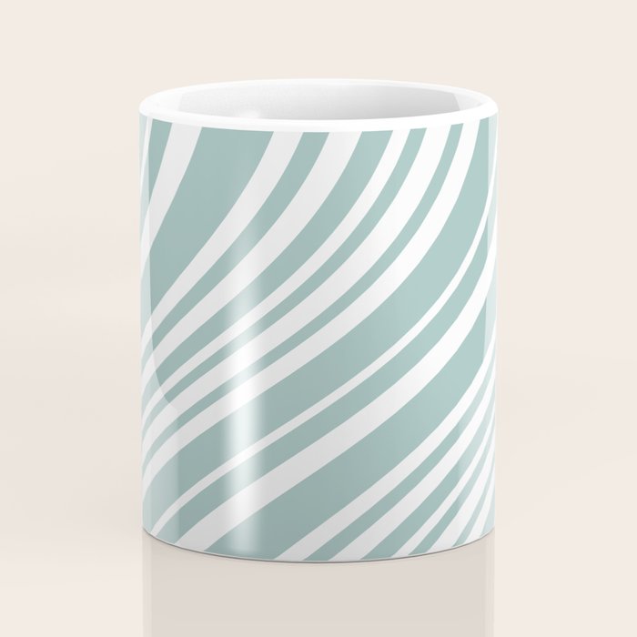 Wavy Stripes XXXVII - Sage Green Coffee Mug Gallery Image 4