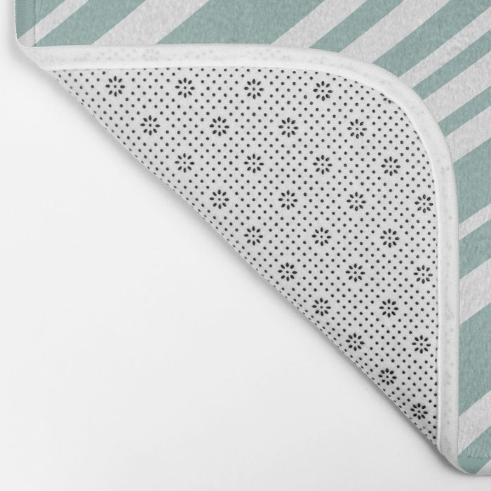 Wavy Stripes XXXVII - Sage Green Bath Mat Gallery Image 2