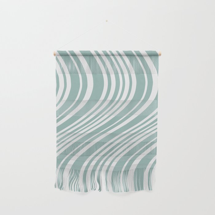Wavy Stripes XXXVII - Sage Green Wall Hanging Gallery Image 1