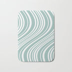 Wavy Stripes XXXVII - Sage Green Bath Mat Gallery Image 1