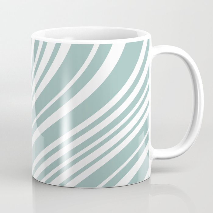 Wavy Stripes XXXVII - Sage Green Coffee Mug Gallery Image 1