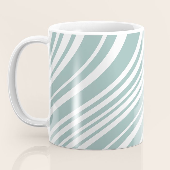 Wavy Stripes XXXVII - Sage Green Coffee Mug Gallery Image 3