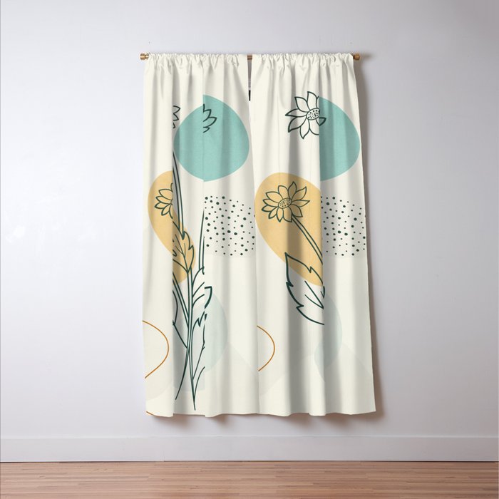 Little Line Flowers Window Curtain Gallery Image 3
