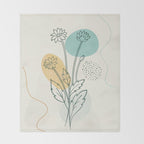 Little Line Flowers Throw Blanket Gallery Image 2