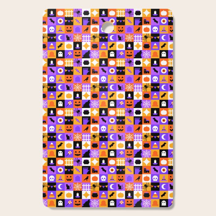 Geometric halloween mosaic pattern Cutting Board Gallery Image 1