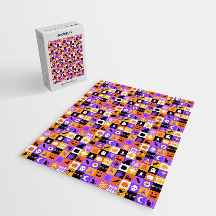 Geometric halloween mosaic pattern Jigsaw Puzzle Gallery Image 2