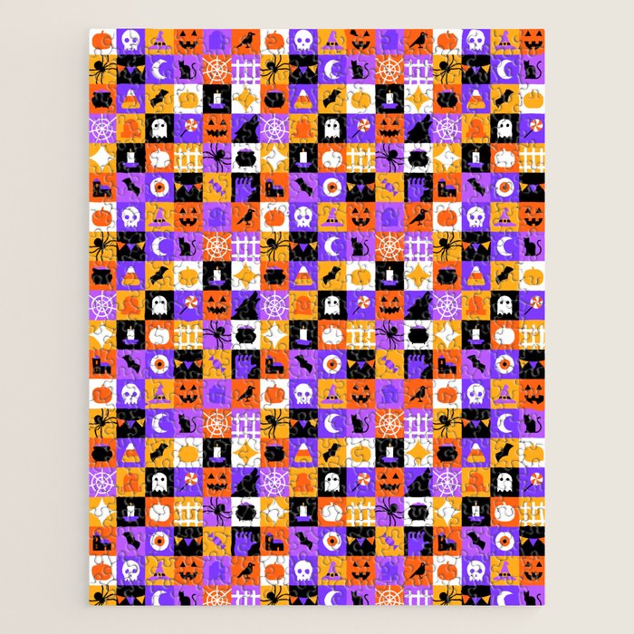 Geometric halloween mosaic pattern Jigsaw Puzzle Gallery Image 1