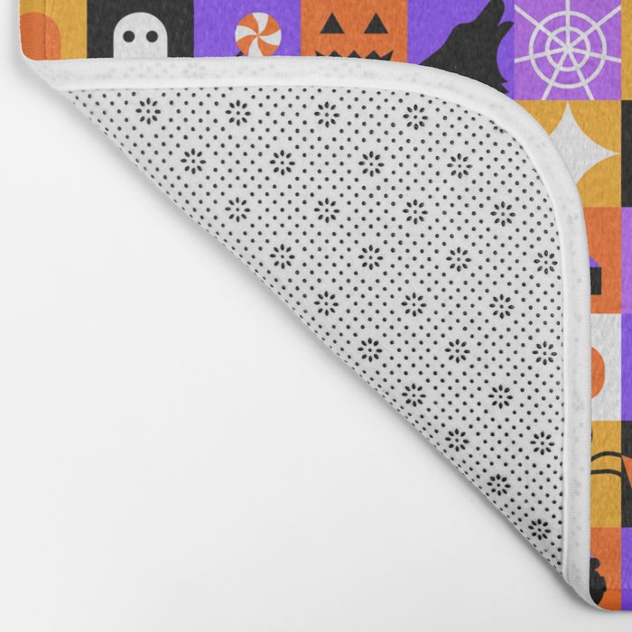 Geometric halloween mosaic pattern Bath Mat Gallery Image 2