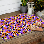 Geometric halloween mosaic pattern Outdoor Rug Gallery Image 2