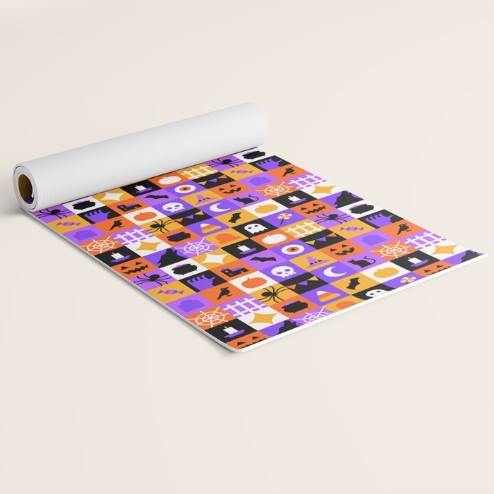 Geometric halloween mosaic pattern Yoga Mat Gallery Image 2