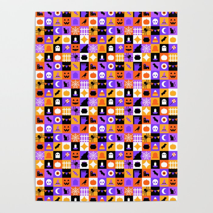 Geometric halloween mosaic pattern Poster Gallery Image 4