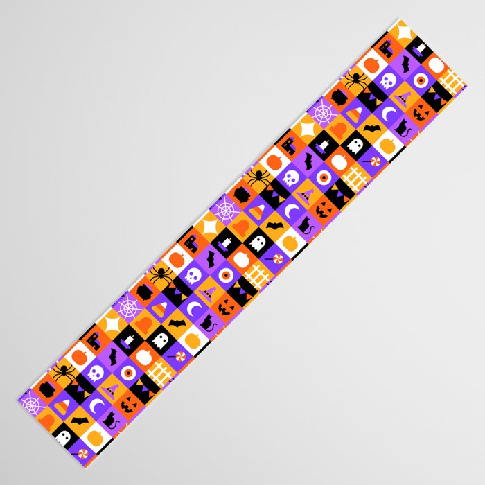 Geometric halloween mosaic pattern Table Runner Gallery Image 3