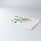 Blue Bicycle with Flowers in Basket Rug Gallery Image 3
