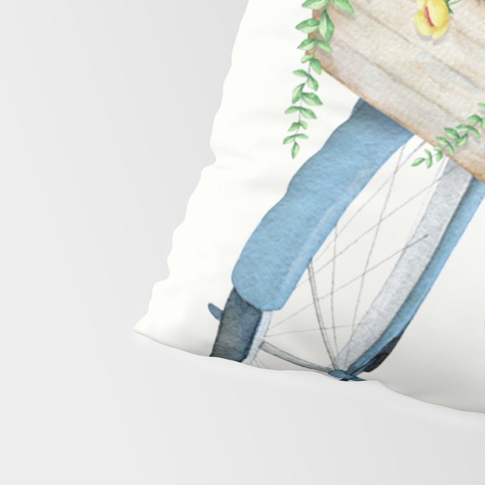 Blue Bicycle with Flowers in Basket Pillow Sham Gallery Image 4
