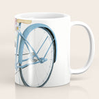 Blue Bicycle with Flowers in Basket Coffee Mug Gallery Image 1