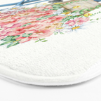 Blue Bicycle with Flowers in Basket Bath Mat Gallery Image 3