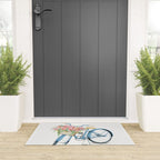 Blue Bicycle with Flowers in Basket Welcome Mat Gallery Image 3