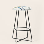 Blue Bicycle with Flowers in Basket Stool Gallery Image 1