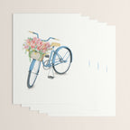 Blue Bicycle with Flowers in Basket Wrapping Paper Gallery Image 3