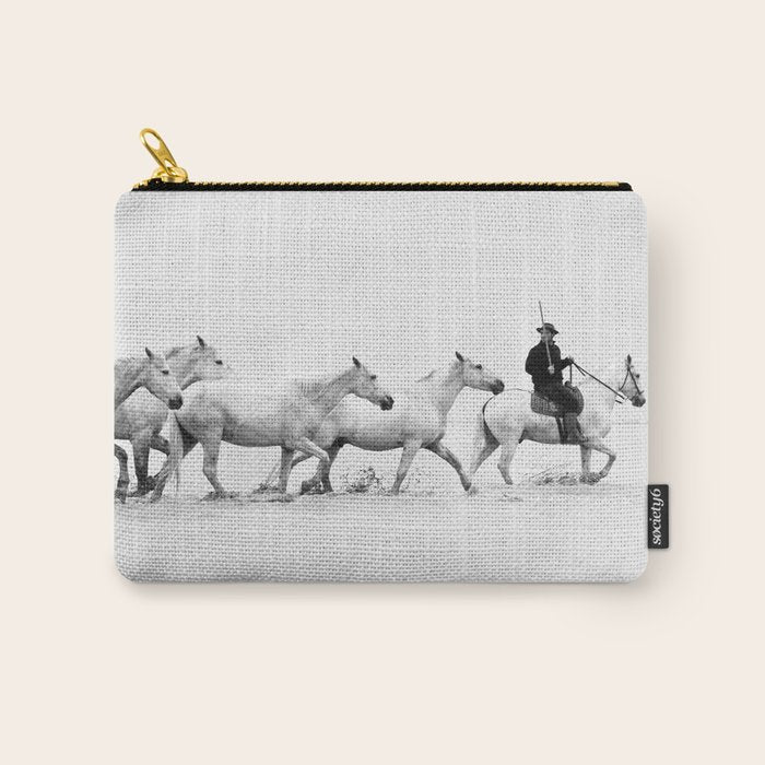 Mon Cowboy - Black and White Photography Carry All Pouch Gallery Image 1