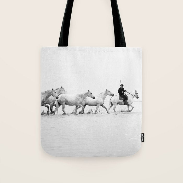 Mon Cowboy - Black and White Photography Tote Bag Gallery Image 1