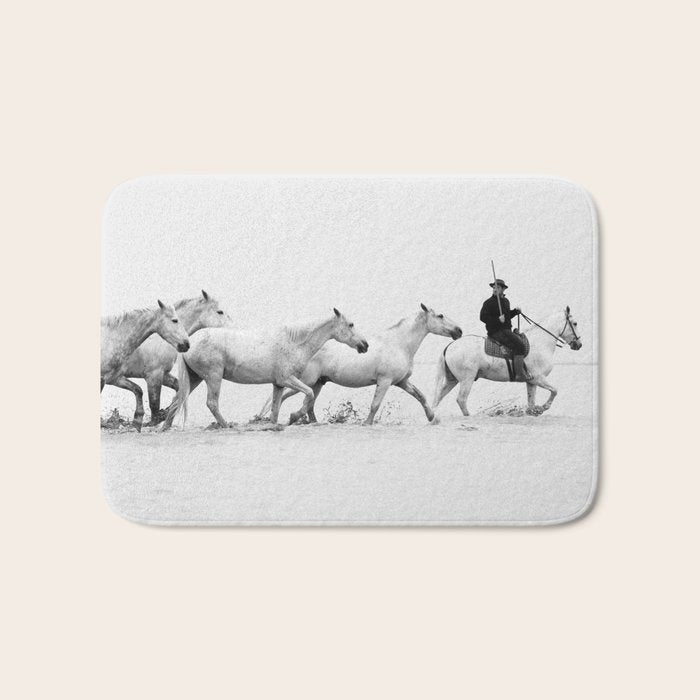 Mon Cowboy - Black and White Photography Bath Mat Gallery Image 1