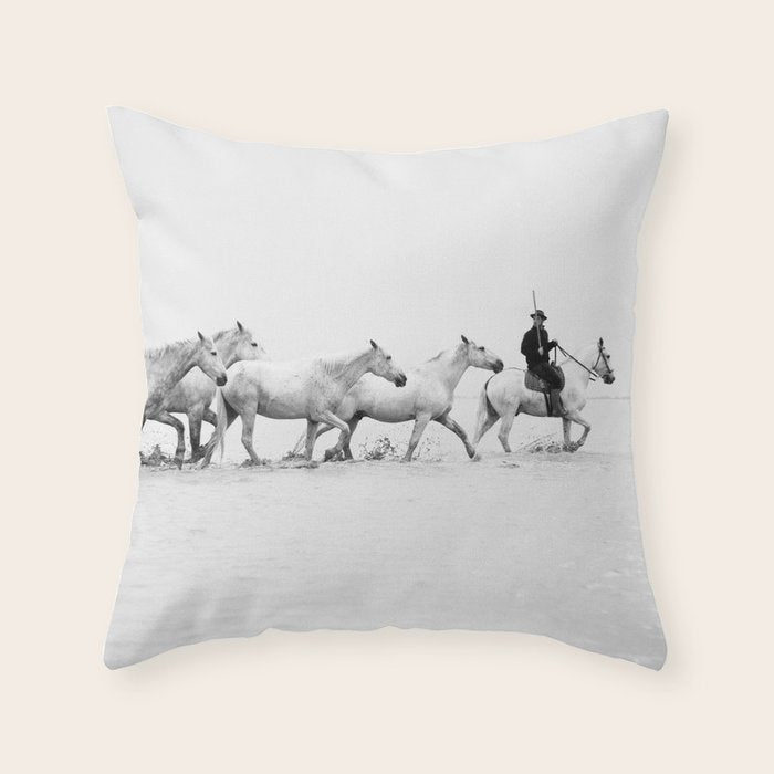 Mon Cowboy - Black and White Photography Throw Pillow Gallery Image 6