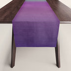 Plum Purple and Green Watercolor Abstract Table Runner Gallery Image 1