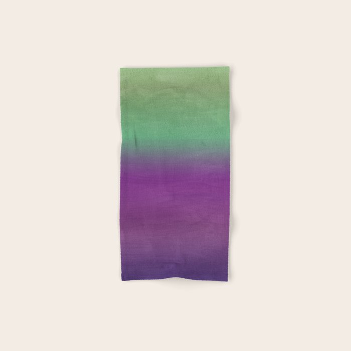 Plum Purple and Green Watercolor Abstract Bath Towel Gallery Image 1