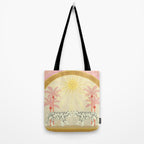 Pink Palm Tree Tigers Tote Bag Gallery Image 2