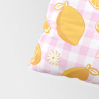 Lemons on Pastel Baby Pink Gingham Pillow Sham Gallery Image 4