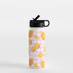 Lemons on Pastel Baby Pink Gingham Water Bottle Gallery Image 1