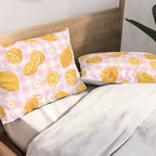 Lemons on Pastel Baby Pink Gingham Pillow Sham Gallery Image 2