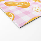Lemons on Pastel Baby Pink Gingham Welcome Mat Gallery Image 2