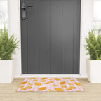 Lemons on Pastel Baby Pink Gingham Welcome Mat Gallery Image 3
