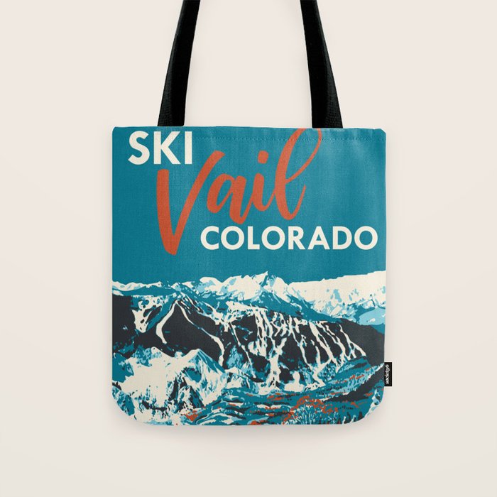 Ski Vail Colorado, vintage poster Tote Bag Gallery Image 1