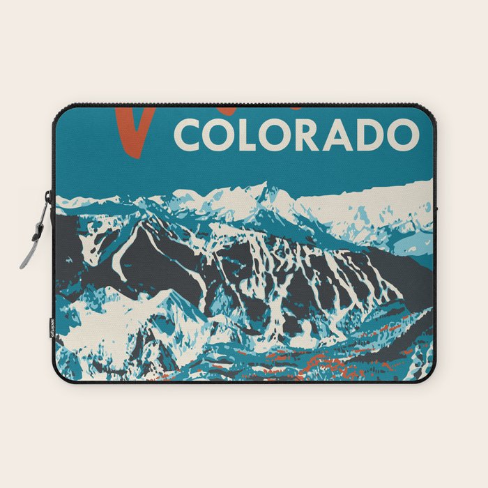 Ski Vail Colorado, vintage poster Laptop Sleeve Gallery Image 1