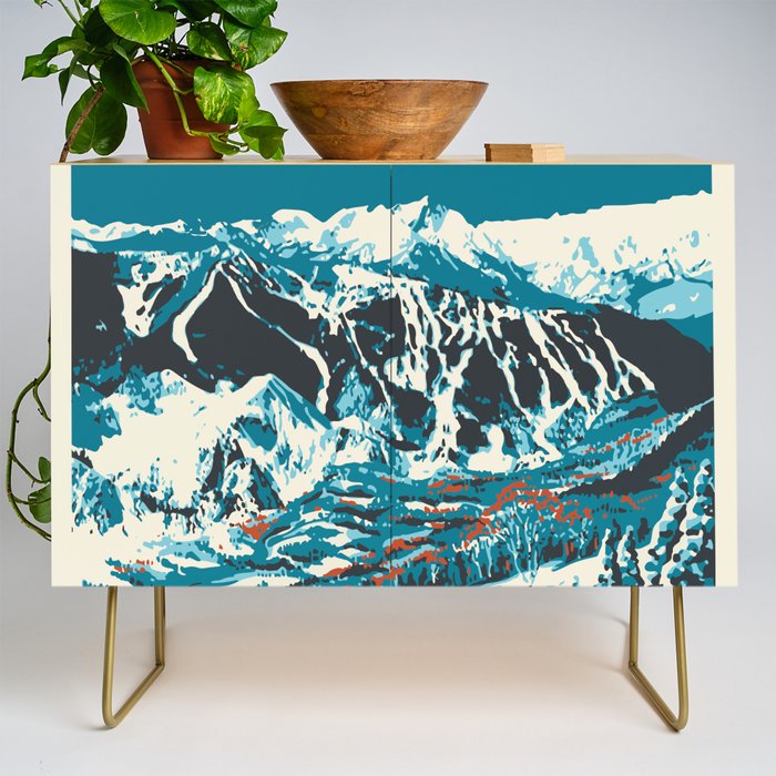 Ski Vail Colorado, vintage poster Credenza Gallery Image 1