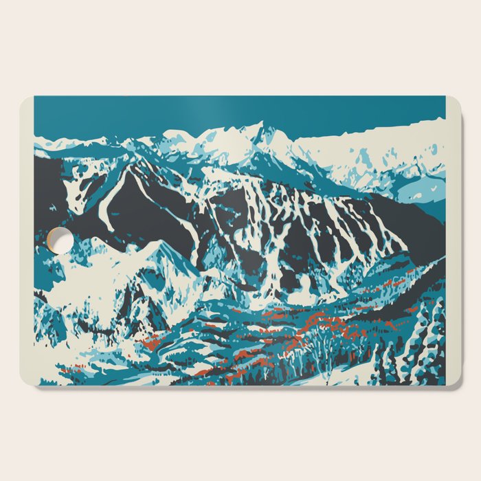 Ski Vail Colorado, vintage poster Cutting Board Gallery Image 1
