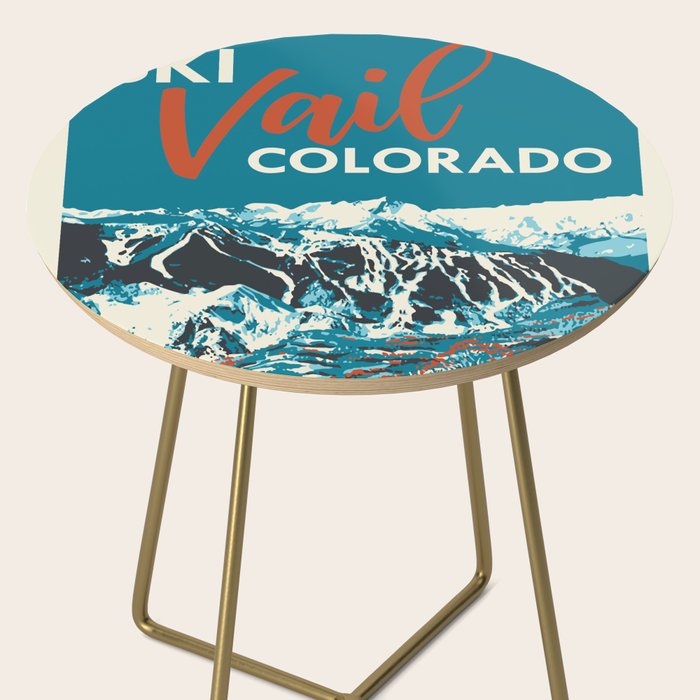 Ski Vail Colorado, vintage poster Side Table Gallery Image 2