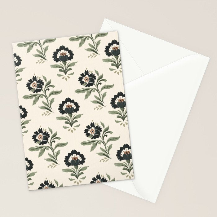 Elegant Vintage Floral Pattern Stationery Card Gallery Image 2