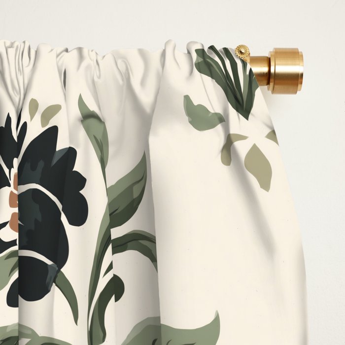 Elegant Vintage Floral Pattern Window Curtain Gallery Image 2