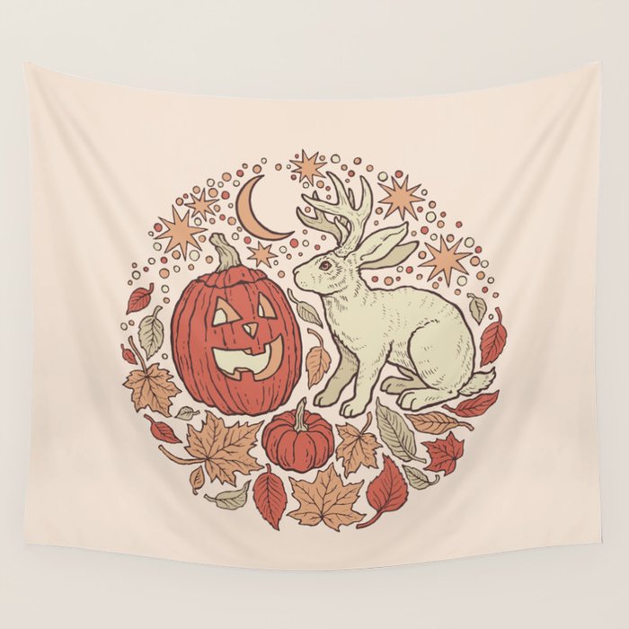 Halloween Friends | Autumn Palette Wall Tapestry Gallery Image 1