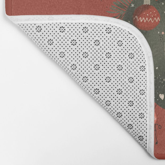 Festive Ho Ho Ho Bauble Red  Bath Mat Gallery Image 2