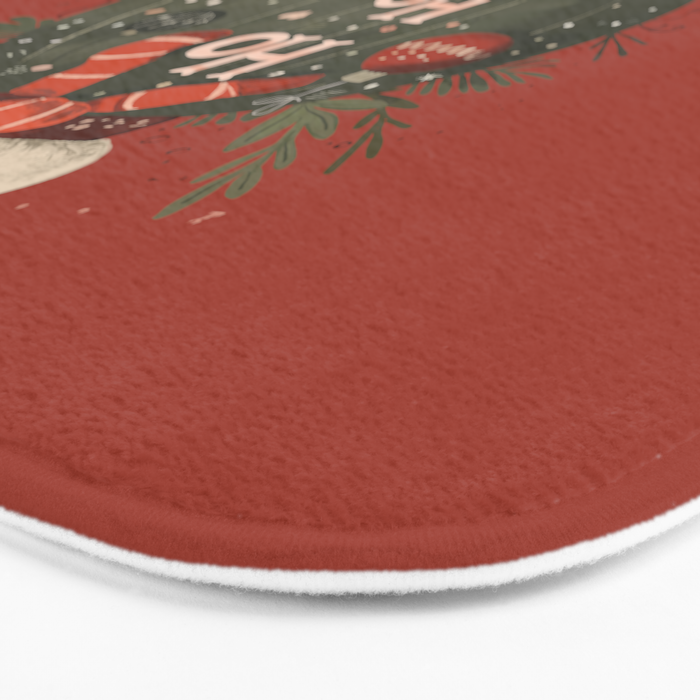 Festive Ho Ho Ho Bauble Red  Bath Mat Gallery Image 3