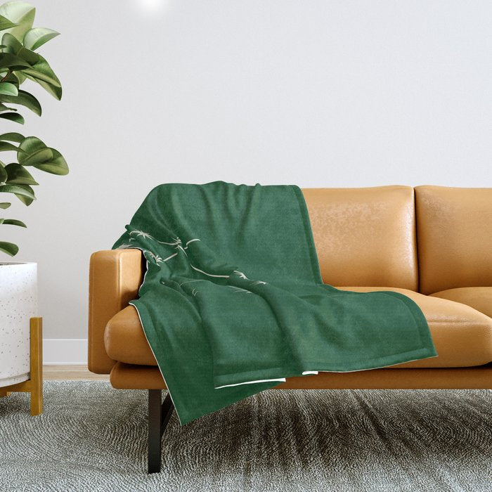 Gemini Zodiac Star Constellation Line Art Green Throw Blanket Gallery Image 1