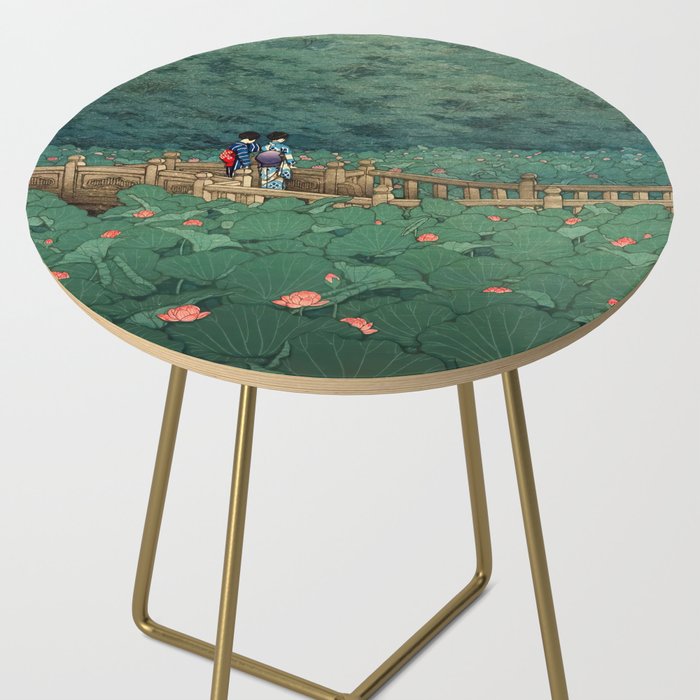 The Pond at Benten Shrine in Shiba Hasui Kawase Side Table Gallery Image 2